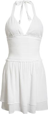 BP. Tie Back Halter Cotton Blend Minidress