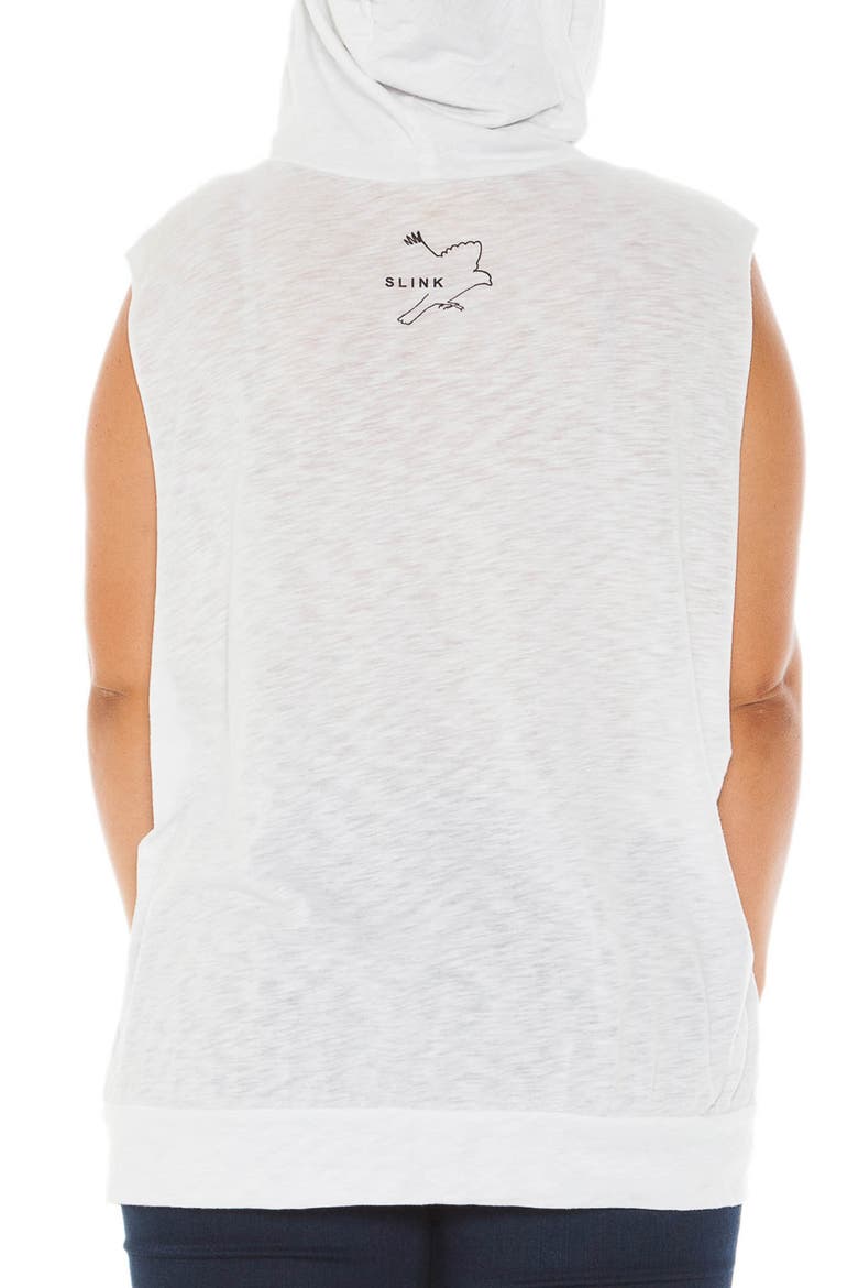 Sleeveless Graphic Pullover Hoodie, Alternate, color, WHITE/ BE YOUTIFUL