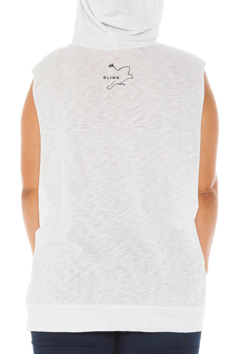 SLINK Jeans Sleeveless Graphic Pullover Hoodie, Alternate, color, White/ Be Youtiful