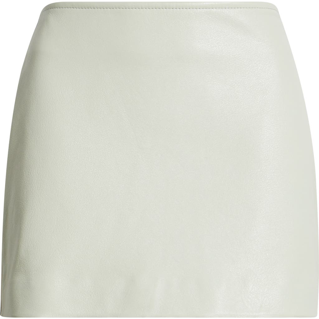 Frame The Leather Mini Skirt In Soft Mint
