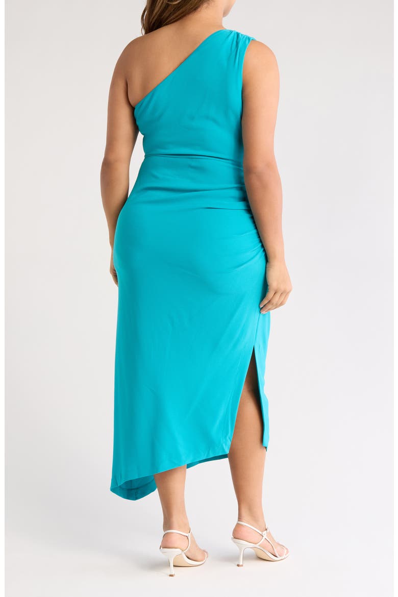 One-Shoulder Body-Con Ruched Dress (Plus), Alternate, color, SCUBA