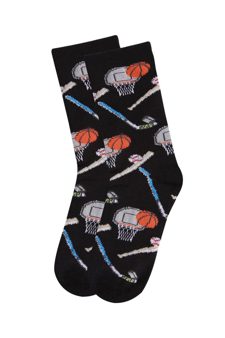 Sports Crew Socks, Alternate, color, Black