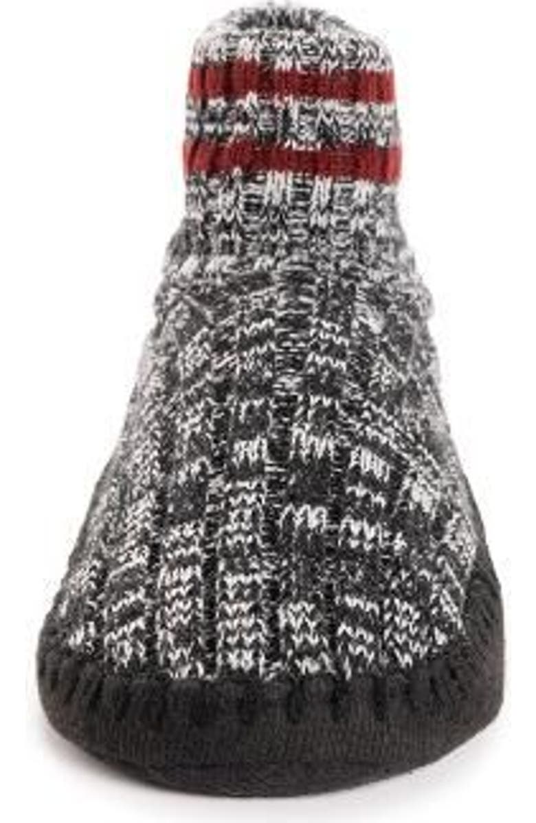 MUK LUKS Cuff Bootie Slipper, Alternate, color, Ebony/Chianti
