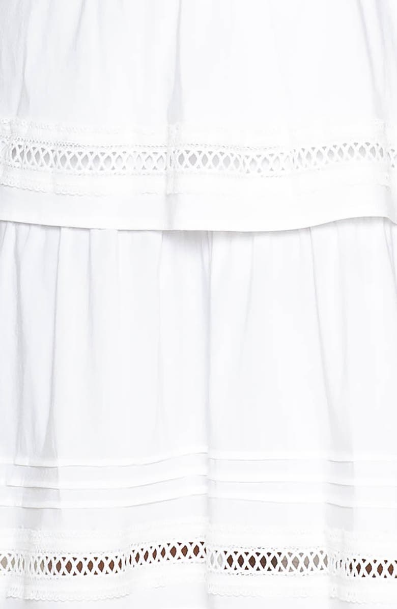 BUXOM COUTURE Tiered Ruffle Lace Trim Minidress, Alternate, color, White