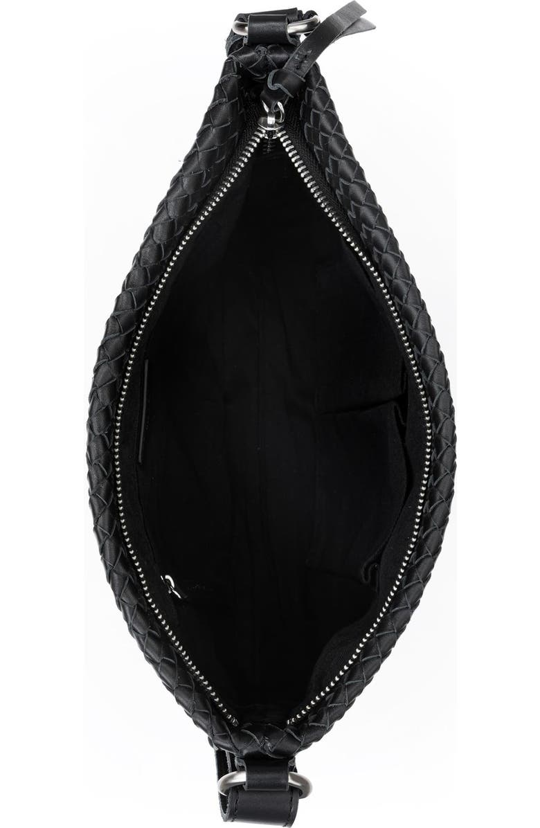 The Sak Melrose Crossbody Woven Leather Bag, Alternate, color, Black Woven