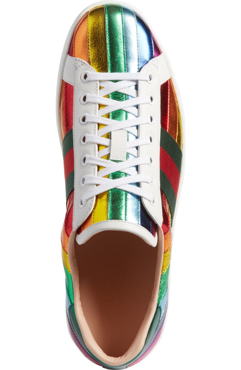 Gucci New Ace Rainbow Sneaker, Alternate, color,