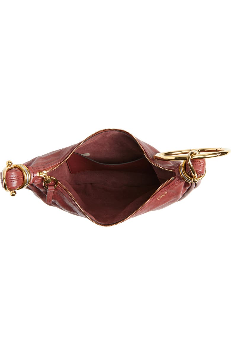 Chloé Bracelet Leather Hobo Bag, Alternate, color, Brunet Pink