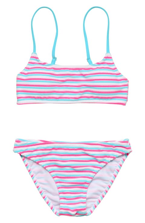 Kids' Sorbet Stripe Triangle Two-Piece Swimsuit (Big Kid)