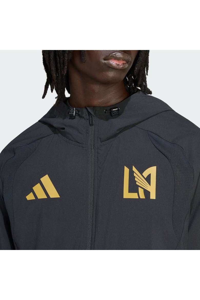Men's adidas  Black LAFC Tiro Travel Full-Zip Hooded Windbreaker, Alternate, color, Black