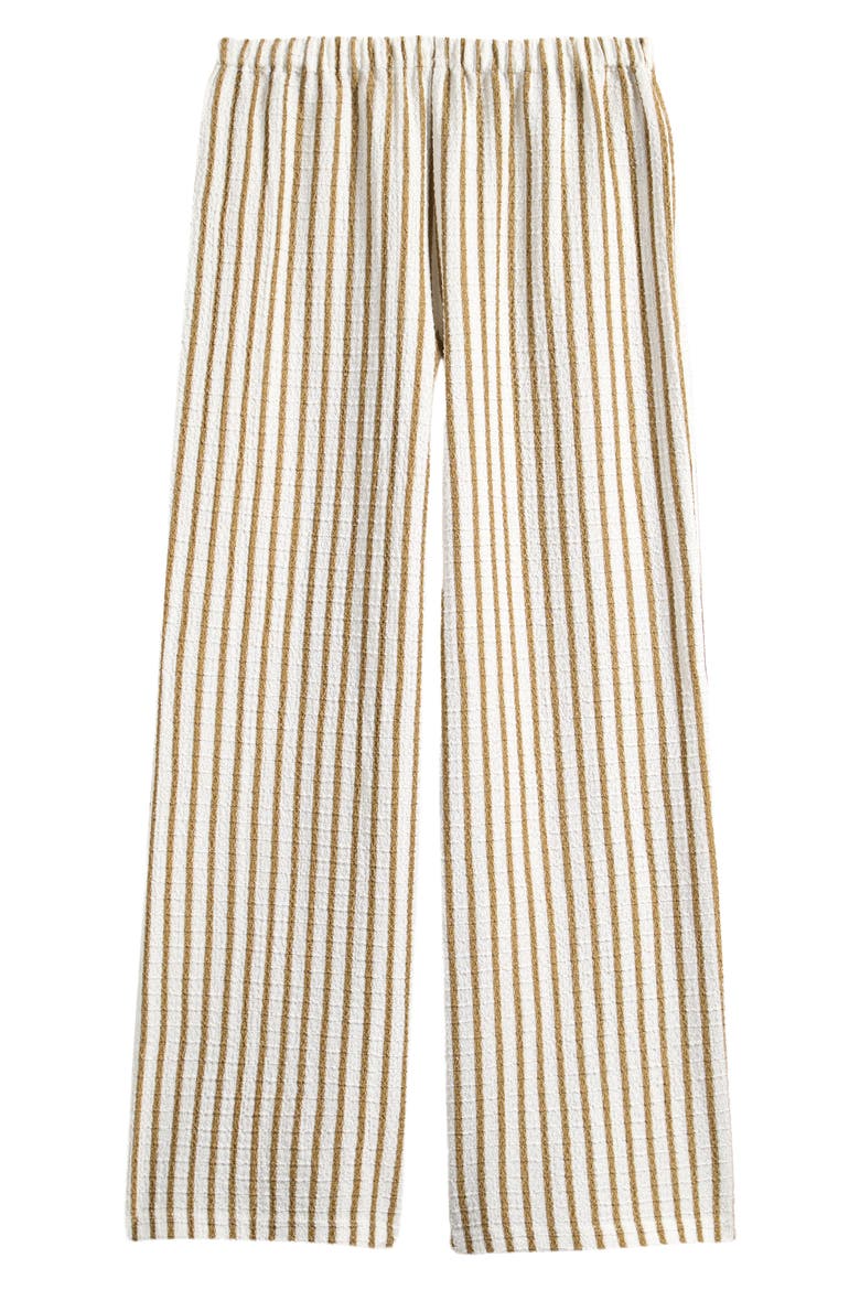Kids' Stripe Pull-On Wide Leg Pants, Main, color, SAGE OFF WHITE