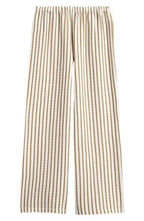 Kids' Stripe Pull-On Wide Leg Pants (Big Kid)