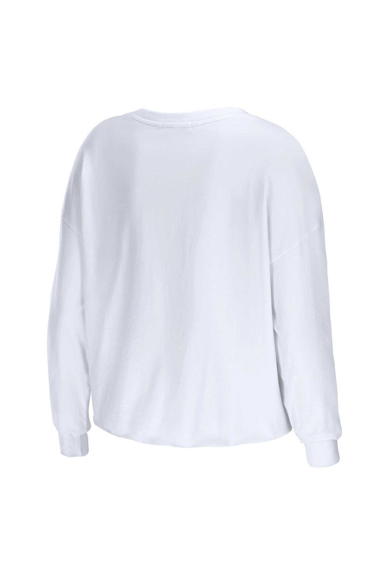 Women's WEAR by Erin Andrews White Arizona Cardinals Domestic Cropped Long Sleeve T-Shirt, Alternate, color, White