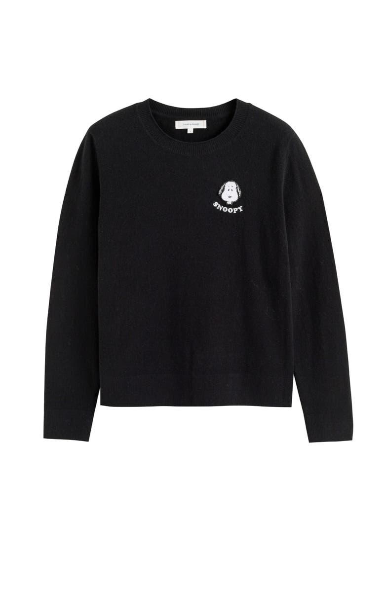 Chinti & Parker Snoopy Badge Wool Cashmere Sweater, Alternate, color, 