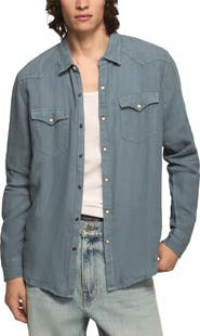 Lucky Brand Linen Snap-Up Western Shirt