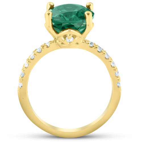 Bliss Diamond Emerald & Diamond 3/8 Ct Ring 14k Gold In 14k Yellow Gold