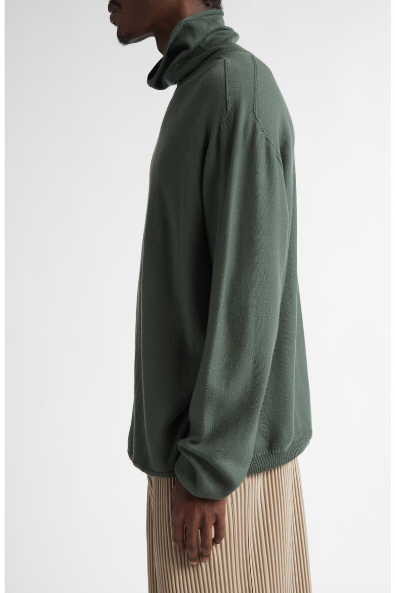 Smooth Wool Turtleneck Sweater, Alternate, color, KHAKI