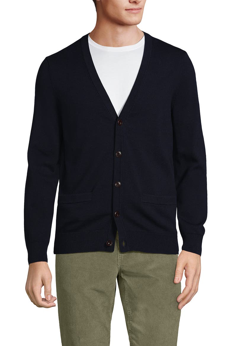 Fine Gauge Cotton Cardigan, Alternate, color, Radiant Navy
