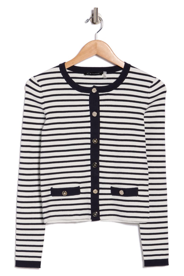 The Sabella Cardigan, Alternate, color, SKY WHITE / NAVY