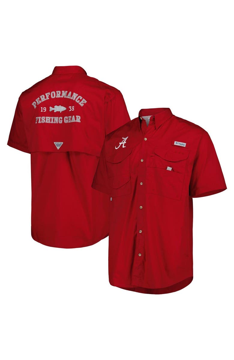 Columbia Men's Columbia Crimson Alabama Crimson Tide Bonehead Button-Up Shirt, Main, color, Crimson