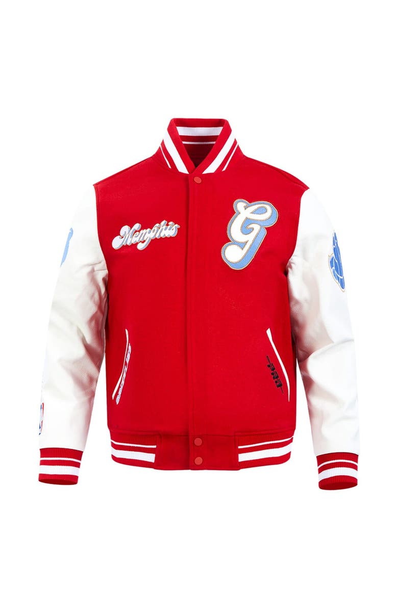 PRO STANDARD Men's Pro Standard  Red/White Memphis Grizzlies 2024/25 City Edition Wool Varsity Full-Zip Jacket, Alternate, color, 