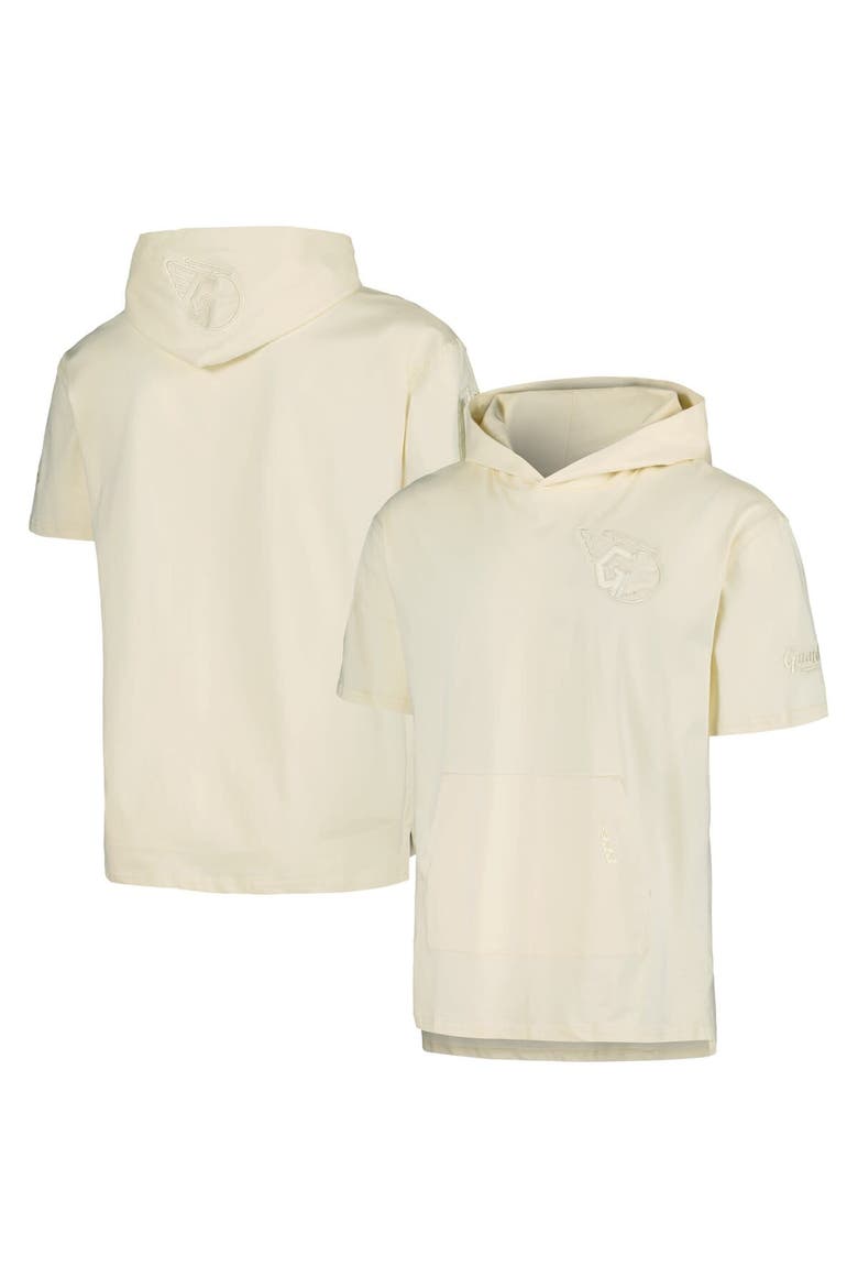 Men's Pro Standard Cream Cleveland Guardians Neutral Short Sleeve Hoodie T-Shirt, Main, color, Cream