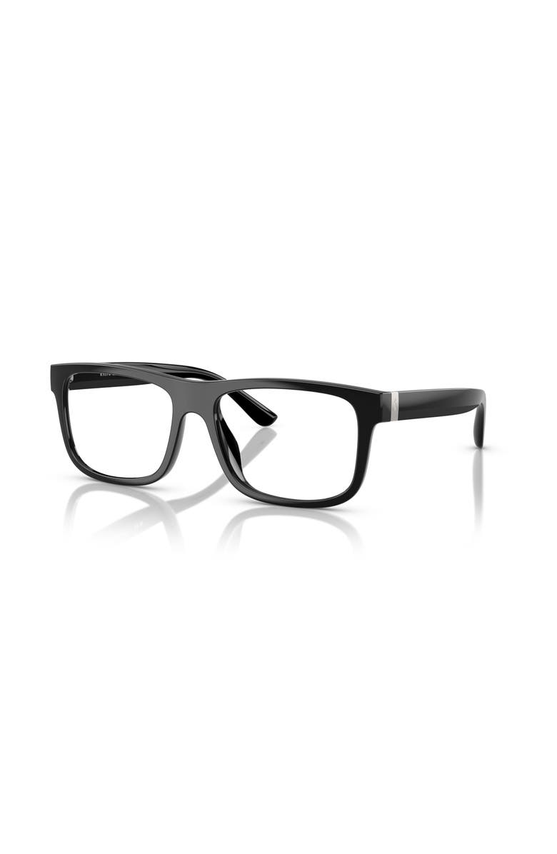 Polo Ralph Lauren 56mm Rectangle optical glasses, Main, color, Black