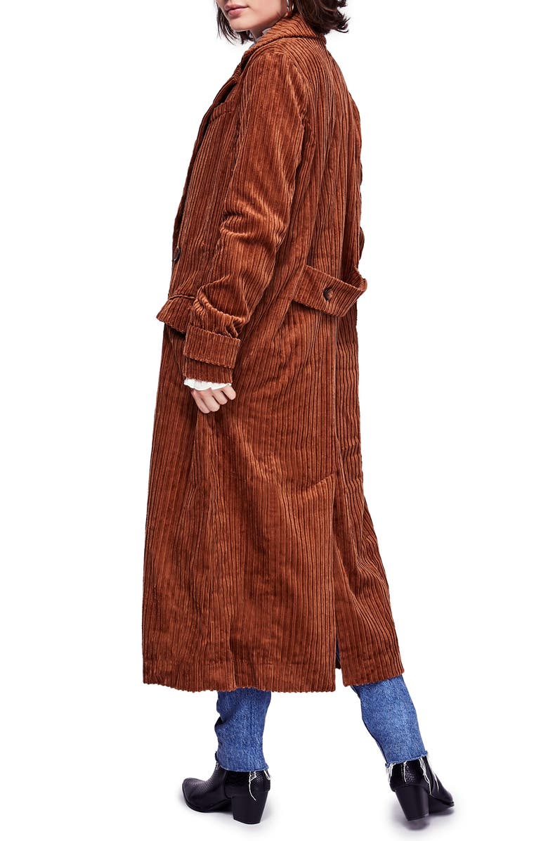 Free People Abbey Road Wide Wale Cotton Corduroy Duster Coat, Alternate, color, 
