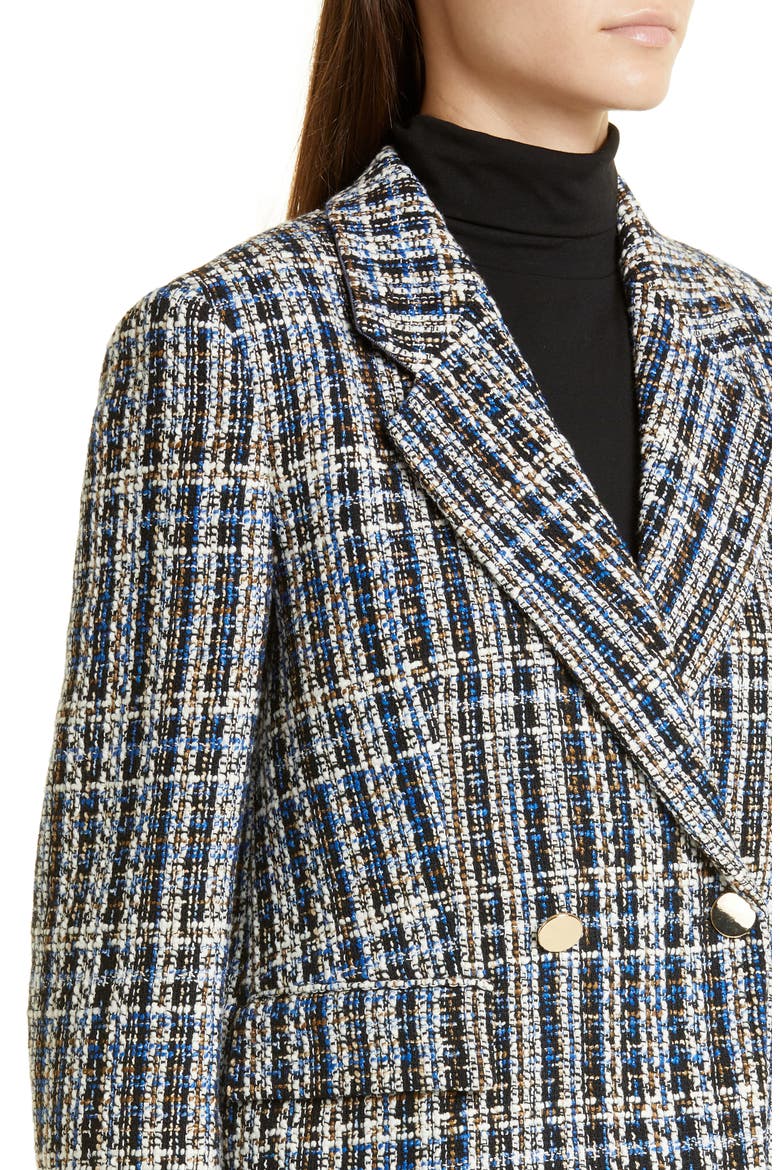 Jokasa Tweed Blazer, Alternate, color, BLACK