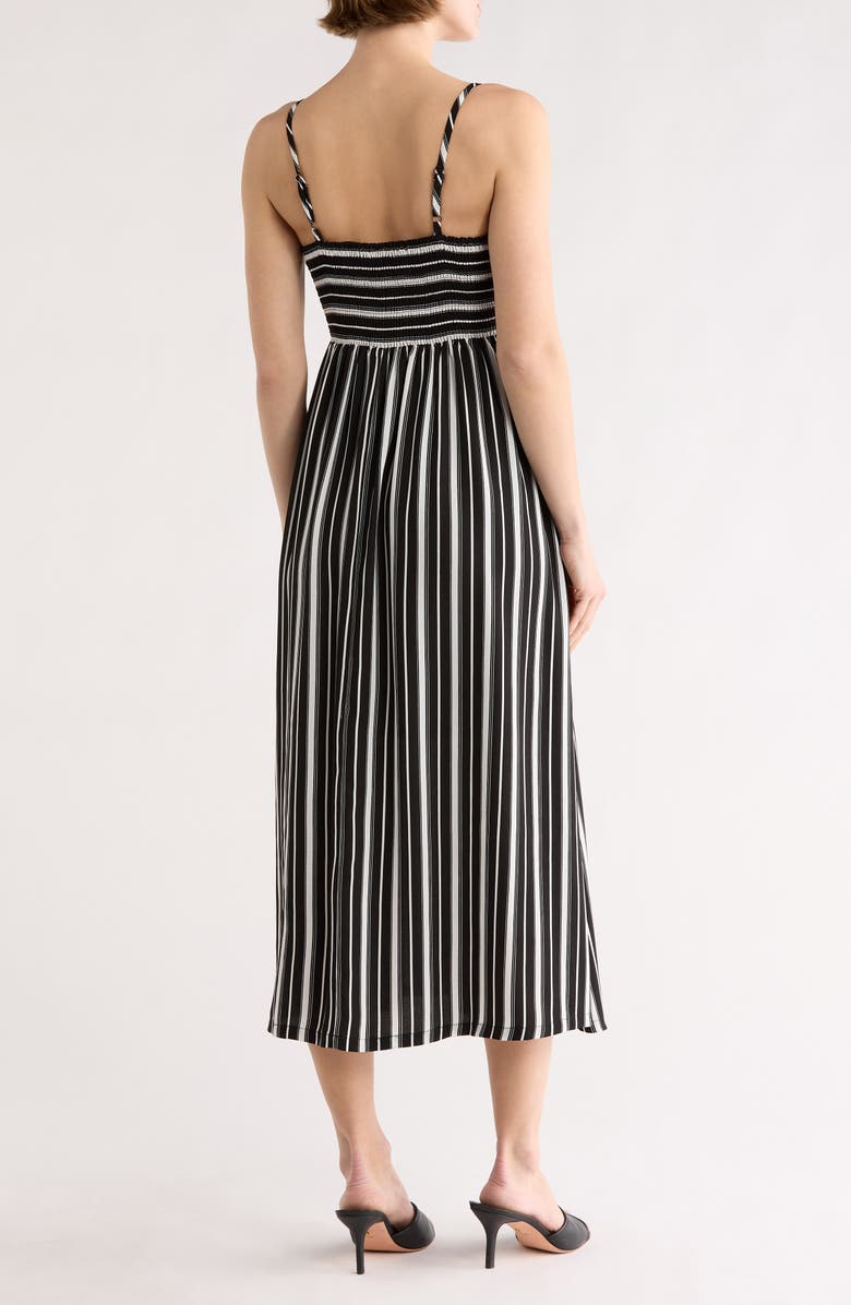 Melrose and Market Stripe Babydoll Midi Dress, Alternate, color, 