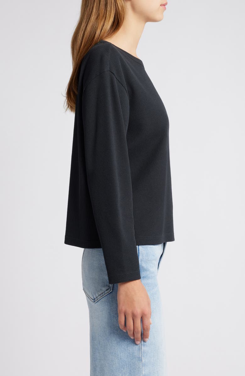 Treasure & Bond Shrunken Crop Boxy Thermal Crewneck Top, Alternate, color,