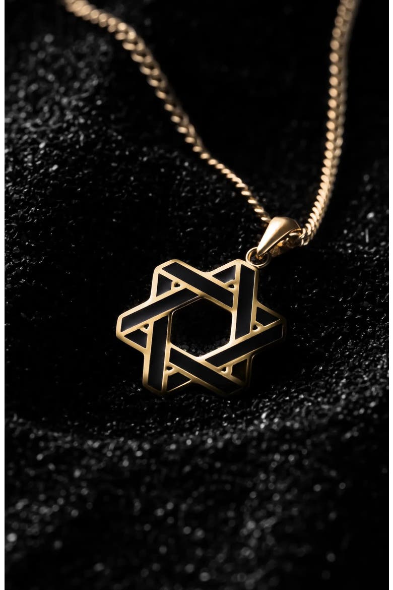 Men's Star of David Pendant Necklace, Alternate, color, GOLD