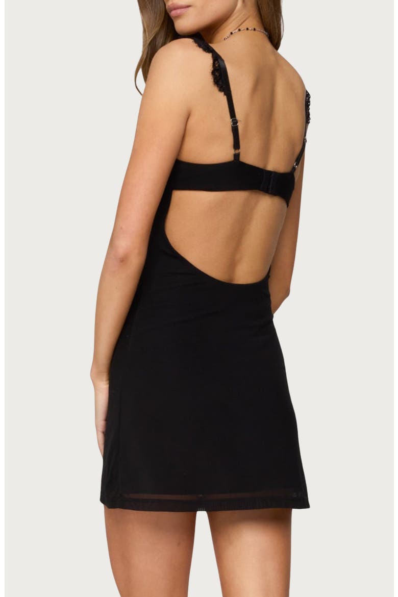 Rosine Lacy Minidress, Alternate, color, BLACK