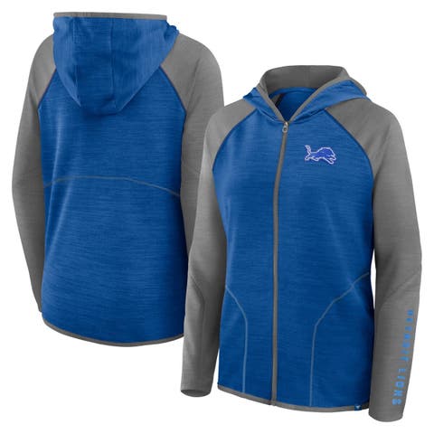 Women's Fanatics Blue Detroit Lions Plus Size End Around Pass Full-Zip Hoodie