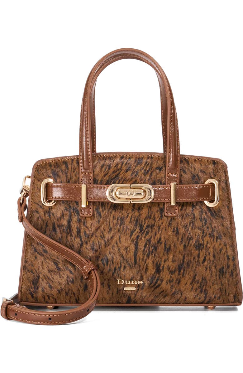 Dune London Dinkydefine Faux Fur Tote, Main, color, Brown