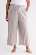 MAX STUDIO Drawstring Waist Crop Wide Leg Pants