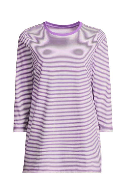 Lands' End 3/4 Sleeve Cotton Supima Tunic In Purple