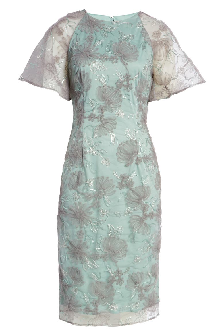 Remy Flutter Sleeve Cocktail Dress, Alternate, color, SAGE