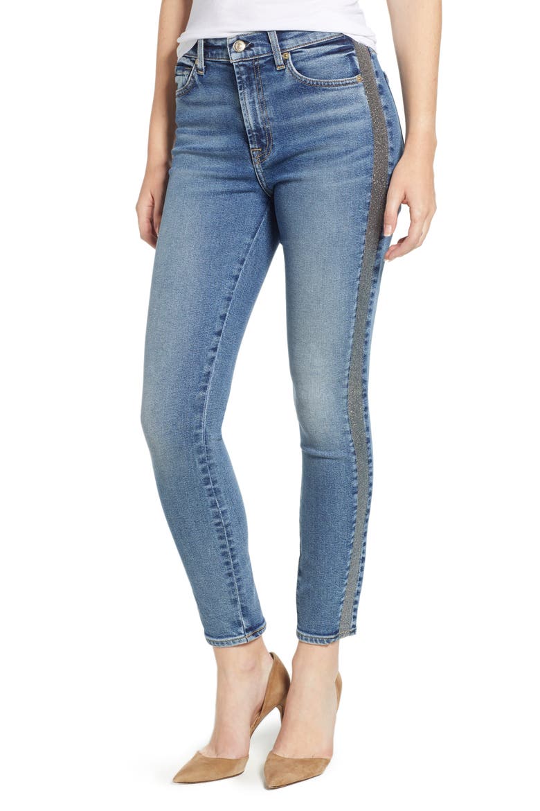 7 For All Mankind® Luxe Vintage Side Stripe High Waist Ankle Skinny Jeans, Main, color, LUXE VINTAGE MUSE