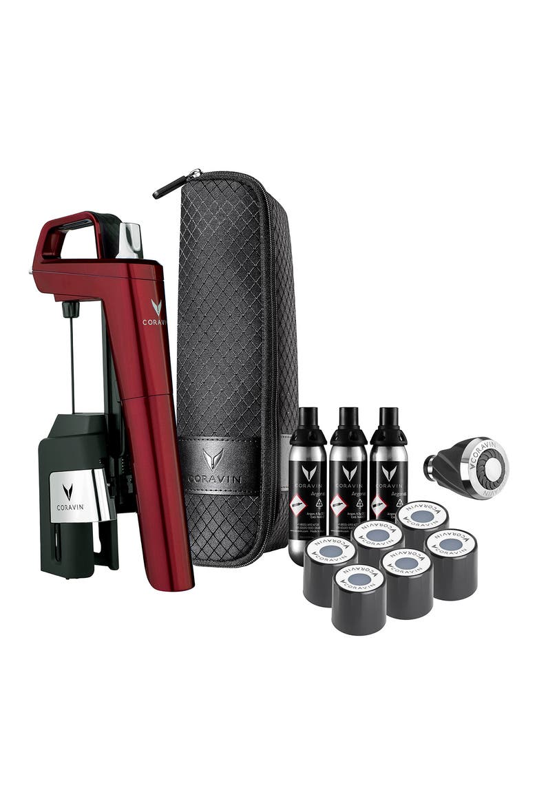 Timeless Six Plus Wine Preservation System, Main, color, BURGUNDY