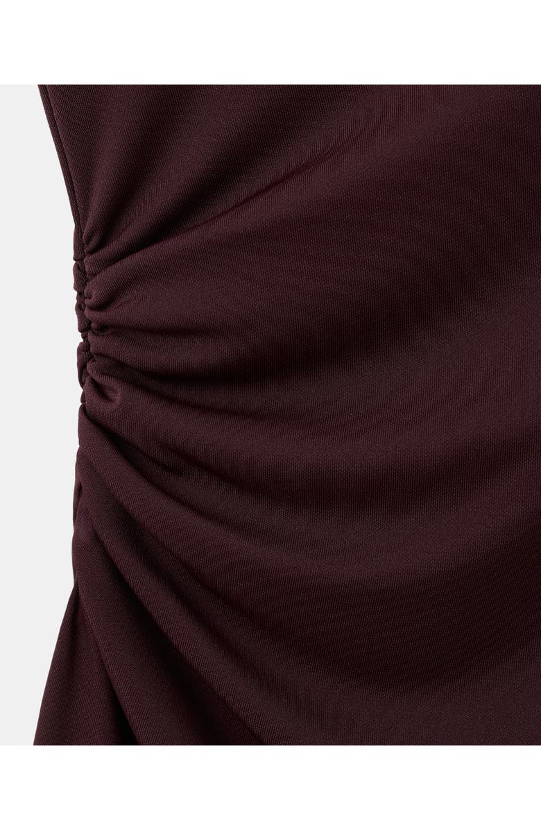 MANGO Ruched Maxi Dress, Alternate, color, Wine
