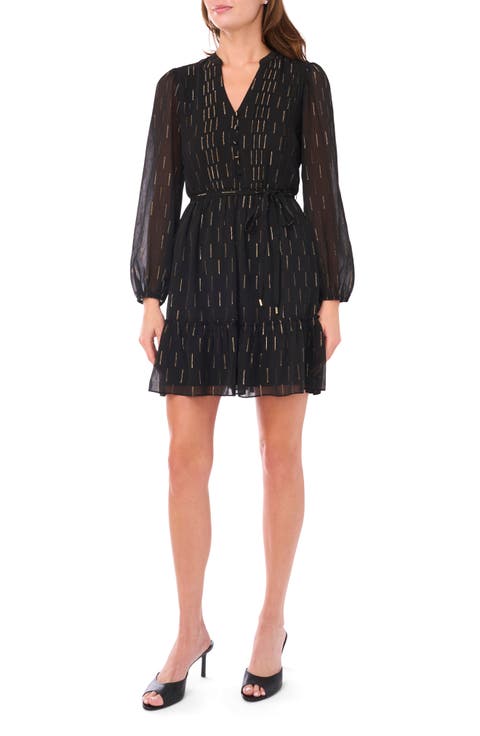 Tie Waist Long Sleeve Dress