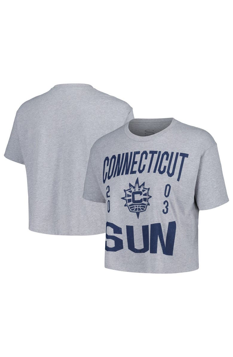 Stadium Essentials Women's Stadium Essentials Heather Gray Connecticut Sun City Year Cropped T-Shirt, Main, color, Heather Gray