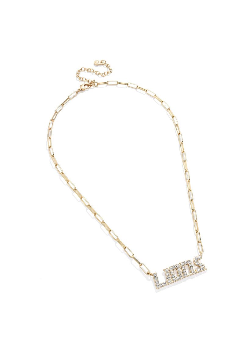 Women's BaubleBar Detroit Lions Paperclip Chain Necklace, Alternate, color, Gold