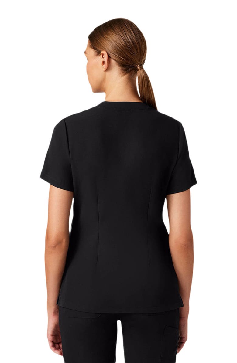 JAANUU Helia Women's 3-Pocket Classic Notched V-Neck Scrub Top, Alternate, color, Black