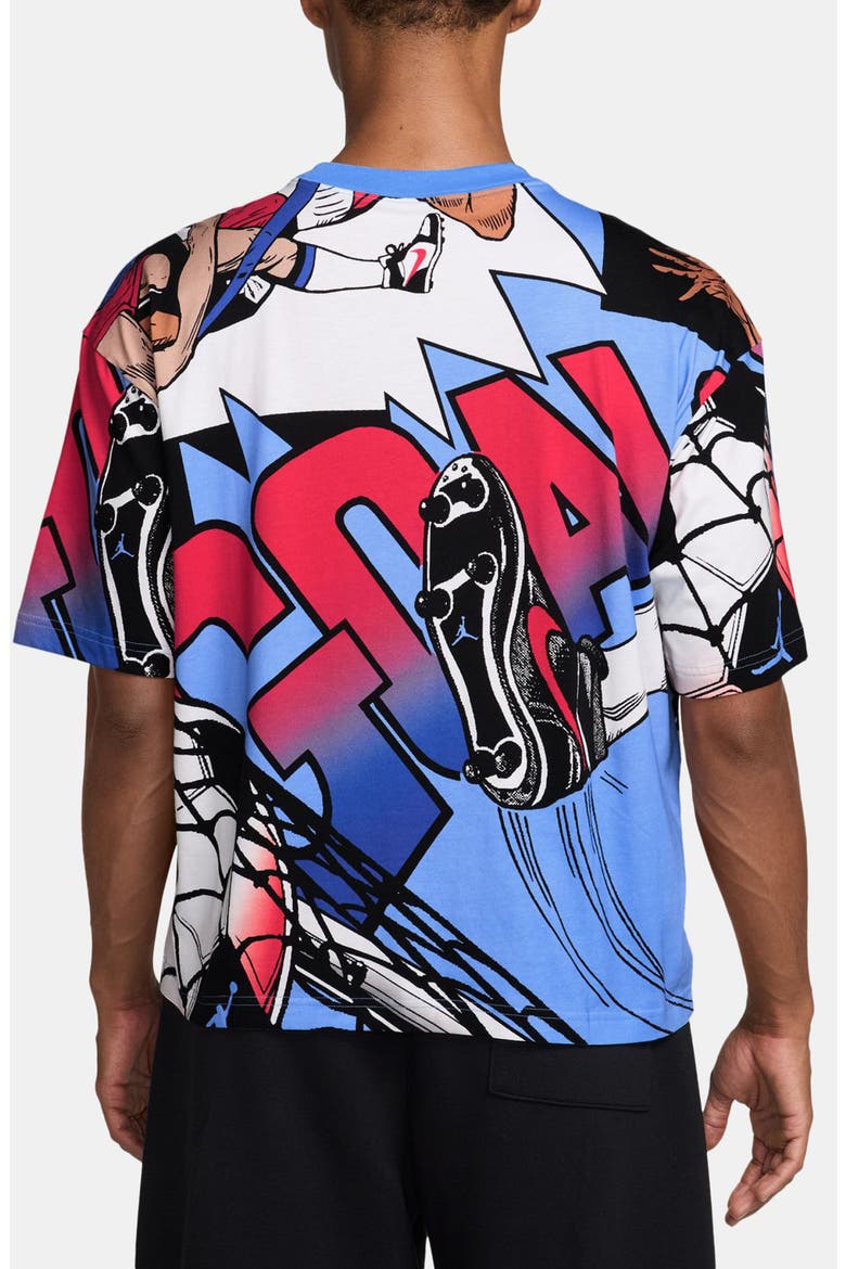 Brooklyn Oversize Soccer Print Cotton T-Shirt, Alternate, color, WHITE