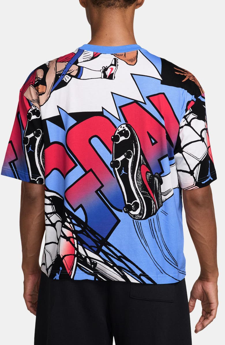 Jordan Brooklyn Oversize Soccer Print Cotton T-Shirt, Alternate, color, White