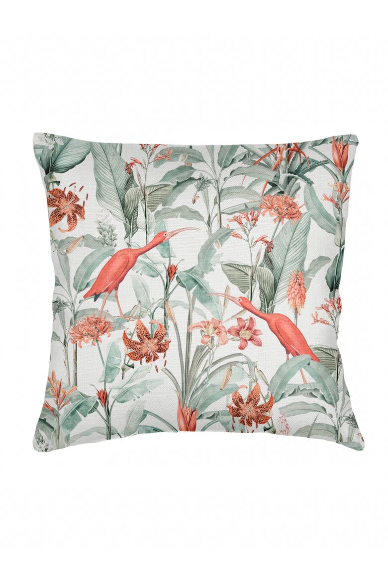Feathered Tropics Linen Euro Pillow with Down Insert, Main, color, Green