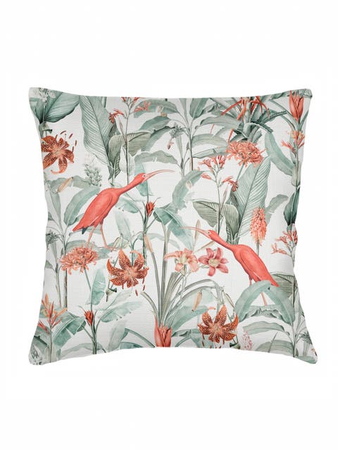 Feathered Tropics Linen Euro Pillow with Down Insert