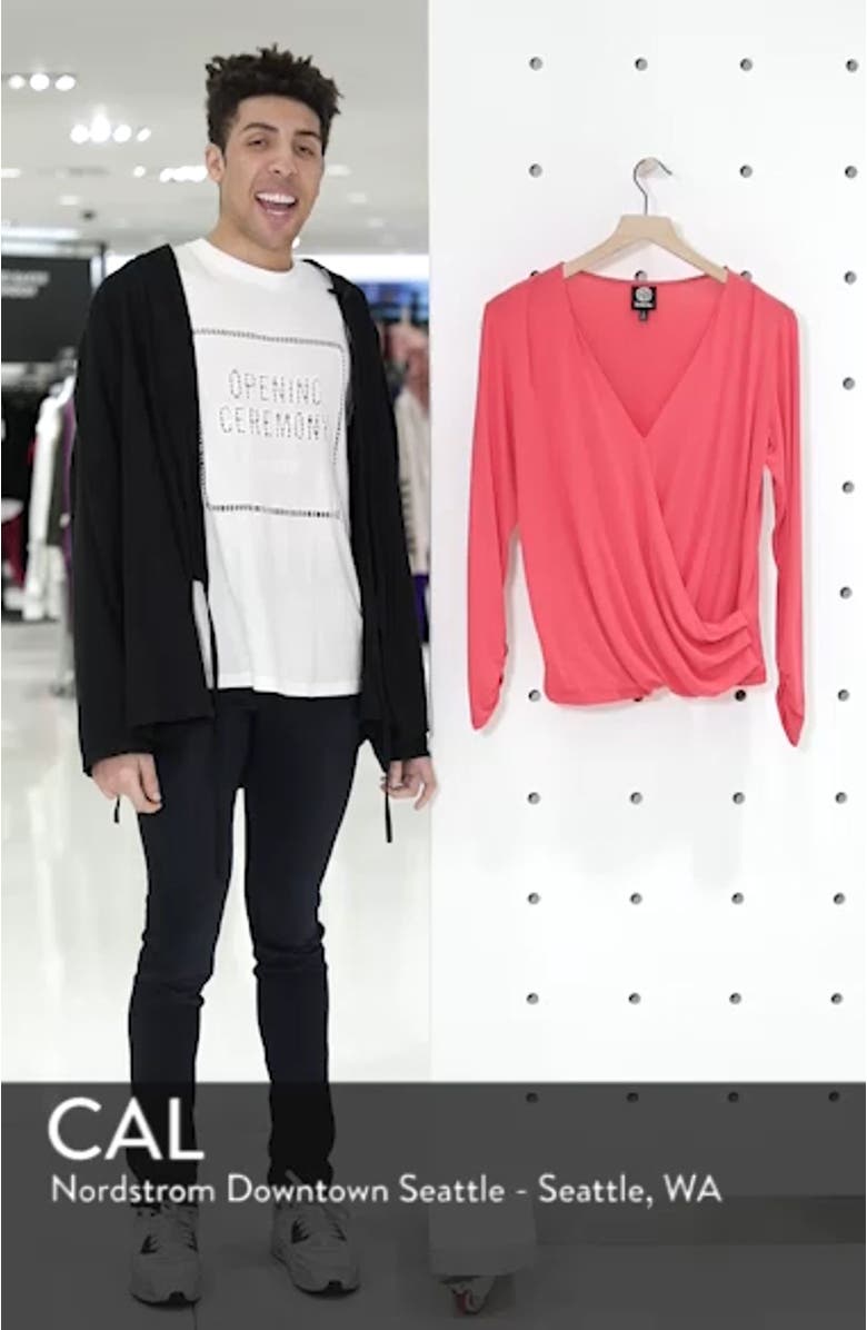 Faux Wrap Knit Top, sales video thumbnail