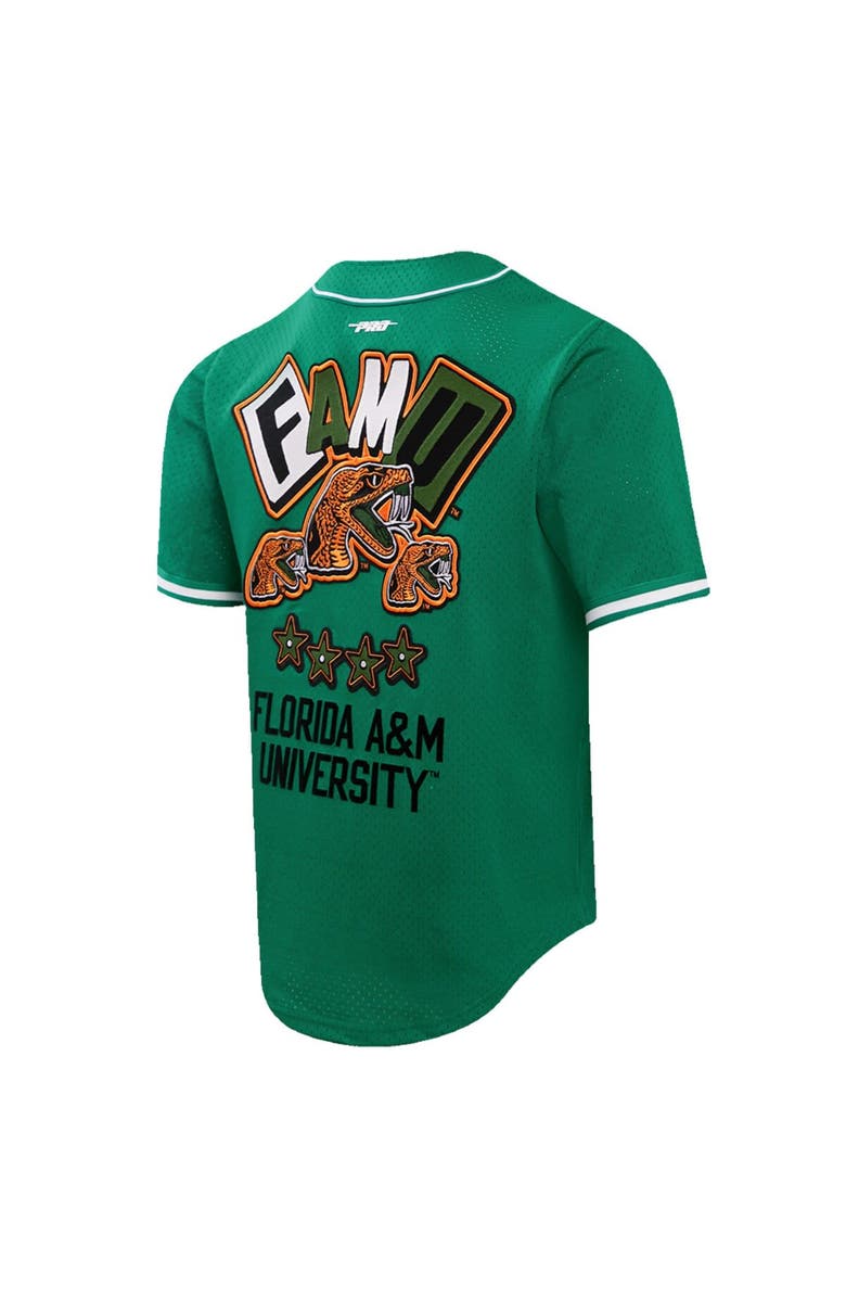 PRO STANDARD Men's Pro Standard Kelly Green Florida A&M Rattlers Homecoming Mesh Button-Down Shirt, Alternate, color, 